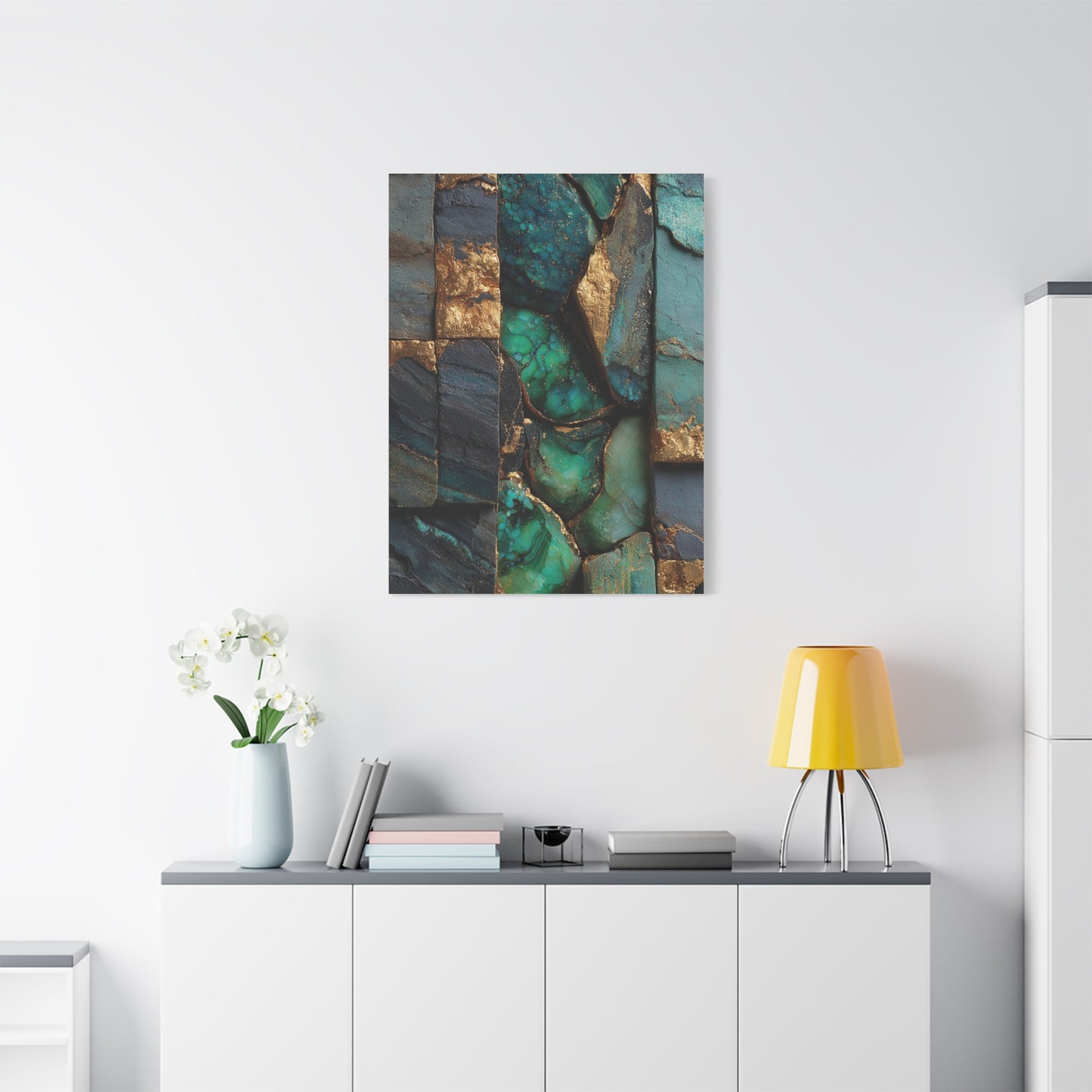 Emerald Stone Abstract Luxe Wall Art & Canvas Print