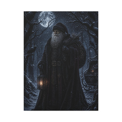 Gothic Moonlit Santa Forest Wall Art & Canvas Print