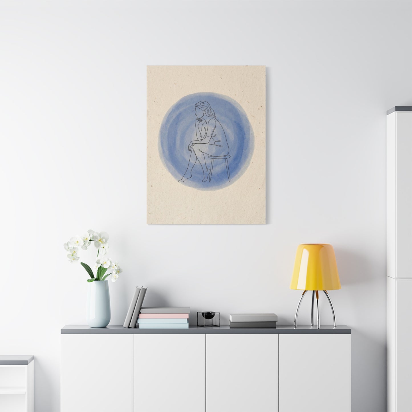 Minimal Thinker Line Art Composition Wall Art & Canvas Print