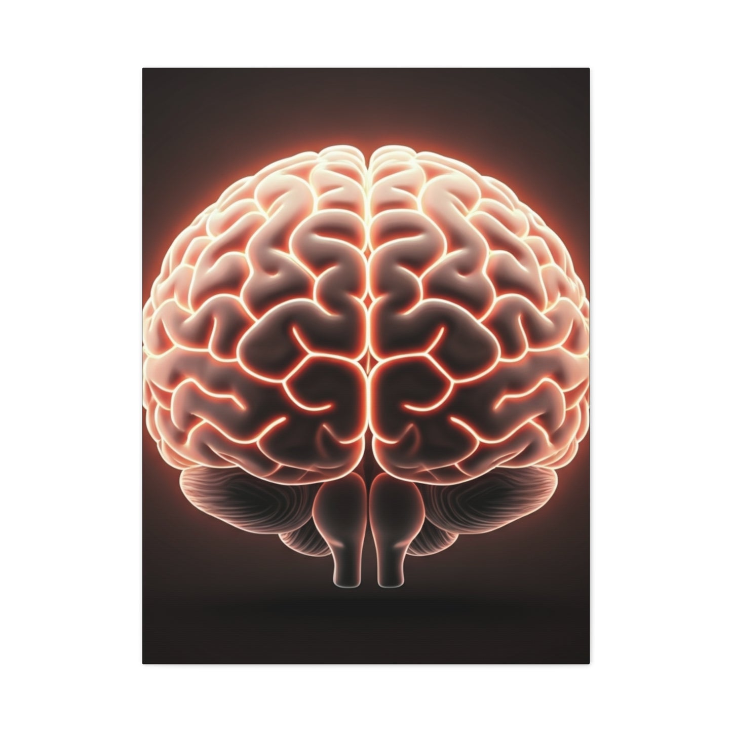 Neon Brain Art Canvas – Glowing Anatomy Wall Decor