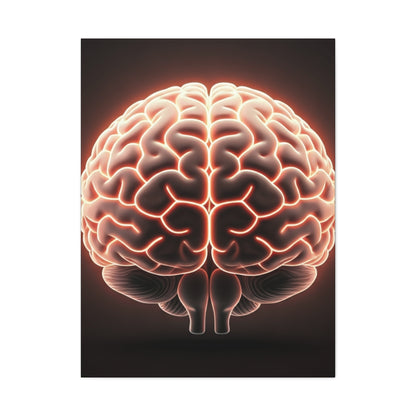 Neon Brain Art Canvas – Glowing Anatomy Wall Decor