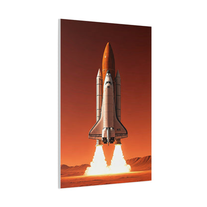Red Sky Rocket Launch Wall Art & Canvas Prints