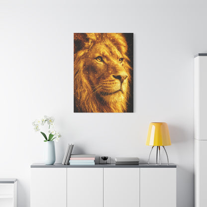 Golden Lion Portrait Wall Art & Canvas Print
