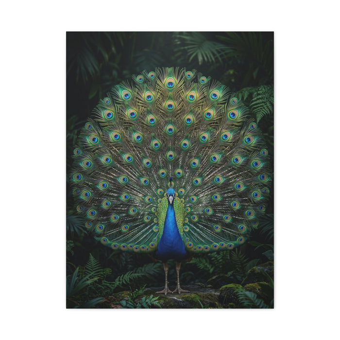 Jungle Royal Peacock Halo Wall Art & Canvas Print