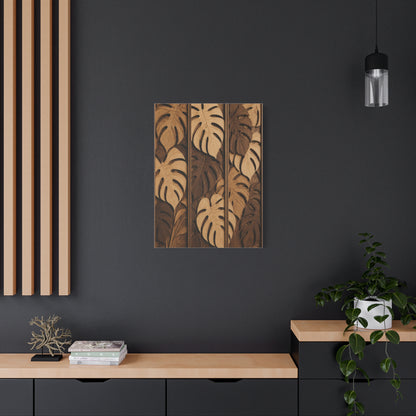 Layered Monstera Wood Panel Tropical Wall Art & Canvas Print