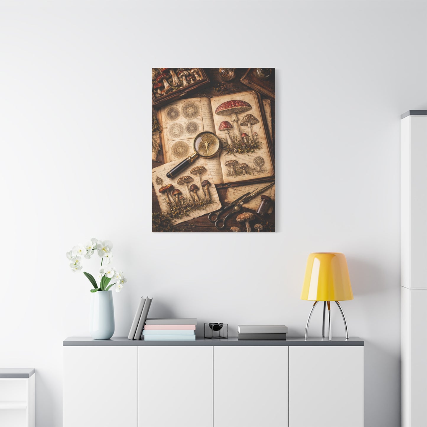 Cabinet-of-Curiosities Mushroom Study Wall Art & Canvas Print