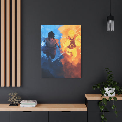 Naruto Uzumaki and Sasuke Uchiha Elemental Divide Wall Art & Canvas Print