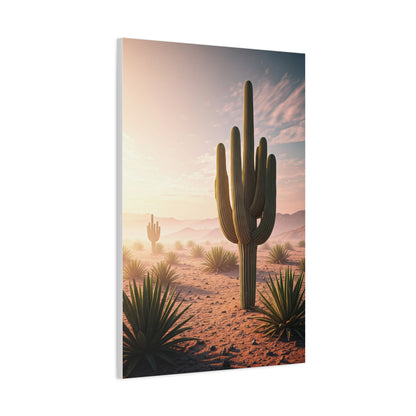 Desert Saguaro at Pastel Sunrise Wall Art & Canvas Prints