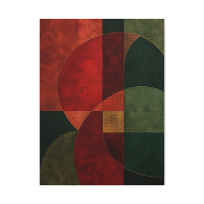 Red and Emerald Geometric Abstract Wall Art & Canvas Print