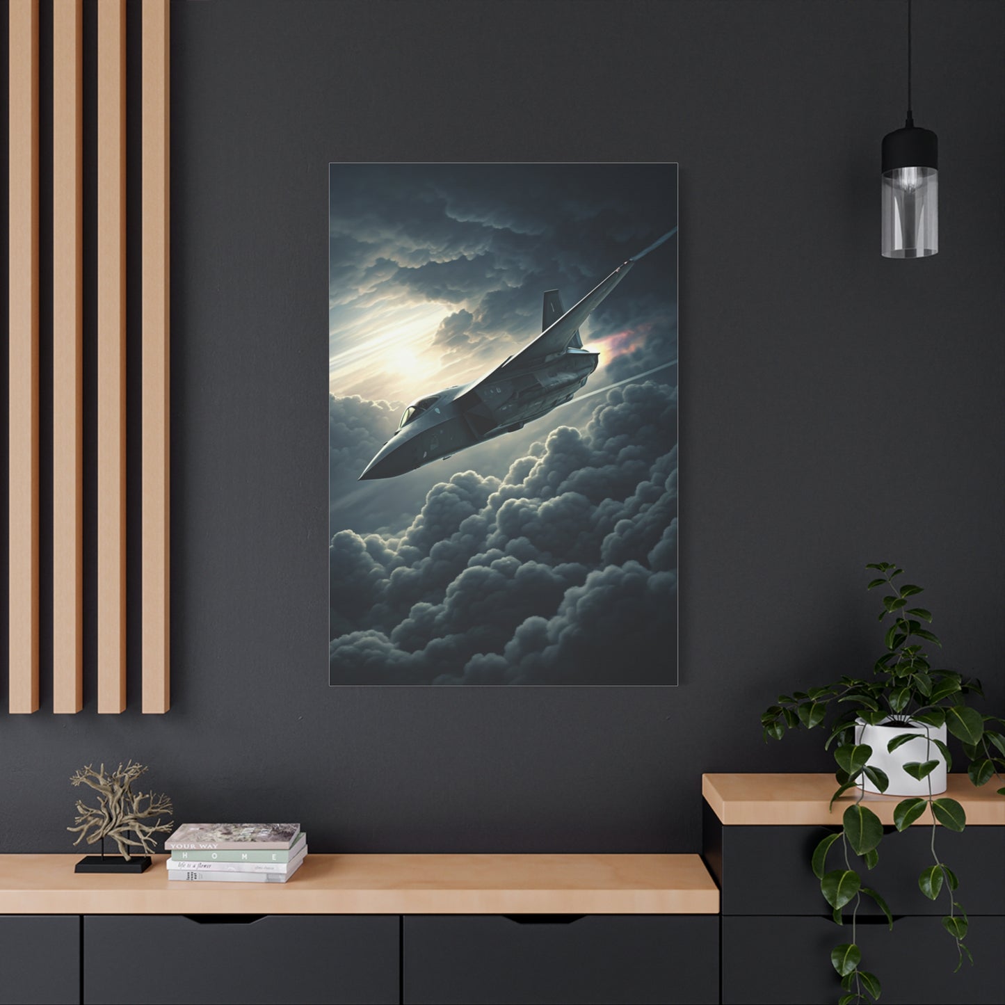 Stealth Fighter Above the Clouds Wall Art & Canvas Prints