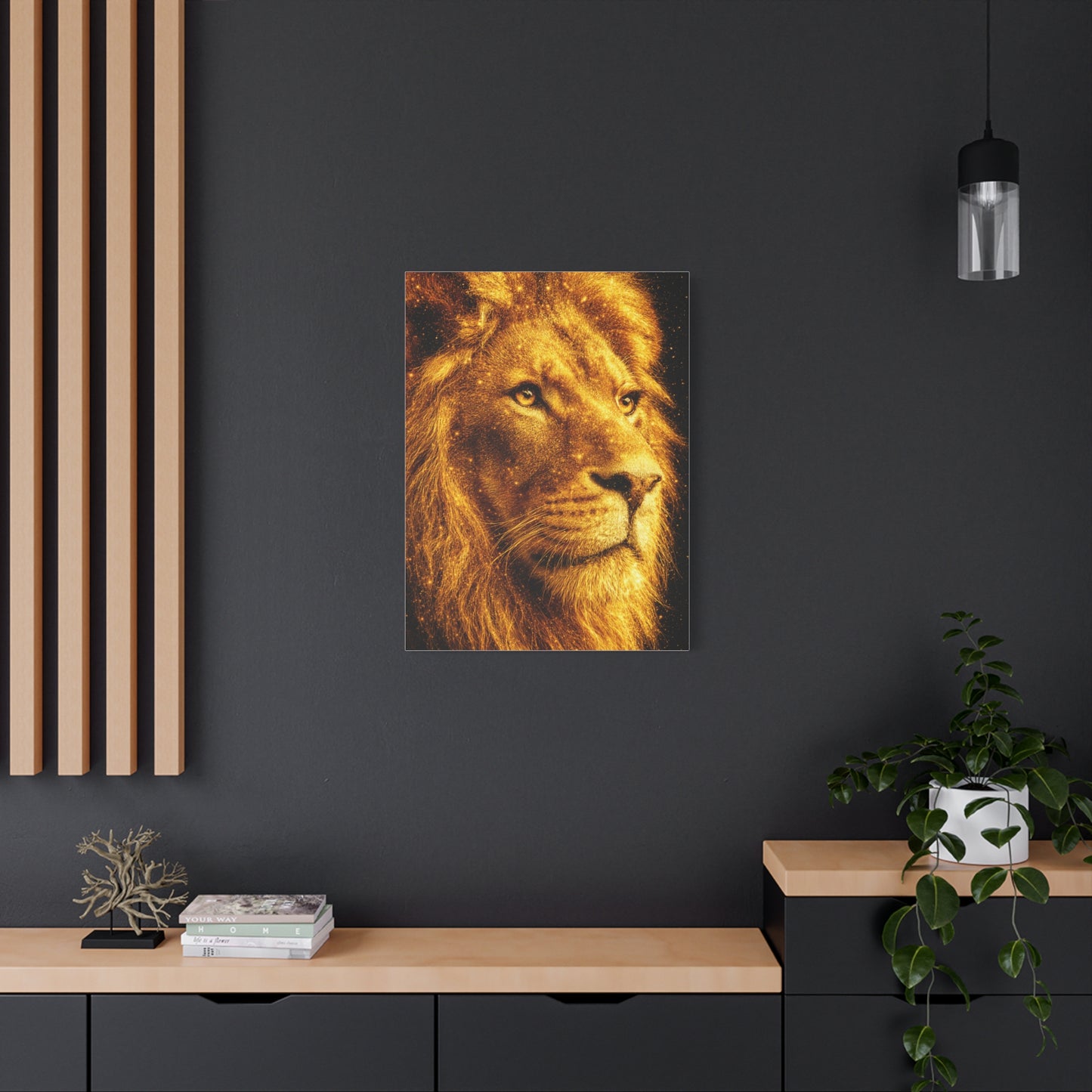 Golden Lion Portrait Wall Art & Canvas Print