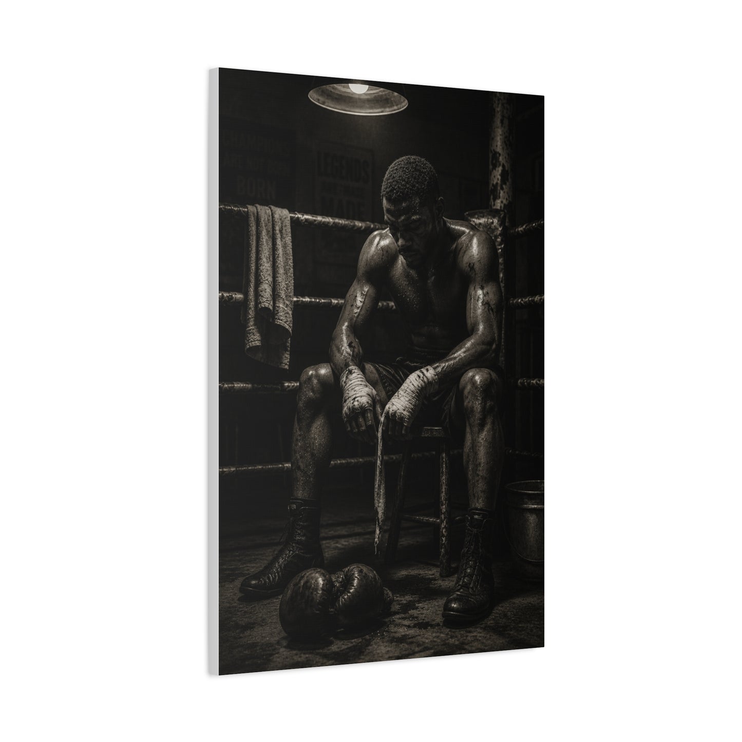 Monochrome Boxer Legacy Sports Wall Art & Canvas Print