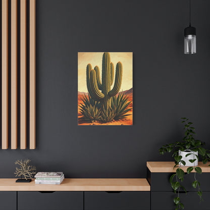 Vintage Desert Botanical Saguaro Wall Art & Canvas Prints