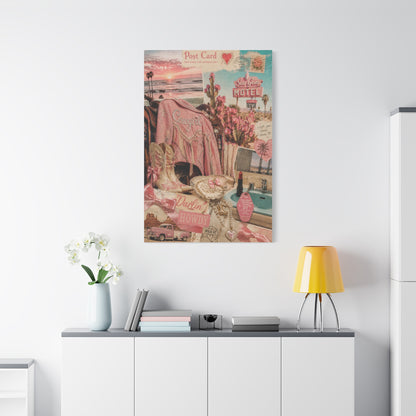 Coquette Cowgirl Desert Postcard Collage Wall Art & Canvas Print