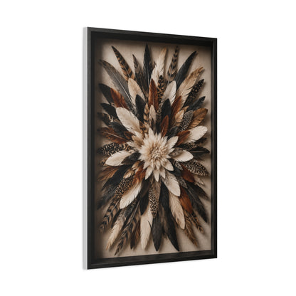 Feather Burst Rustic Shadowbox Wall Art & Canvas Print