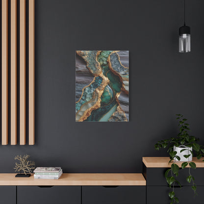 Emerald Geode Gold Vein Abstract Wall Art & Canvas Print