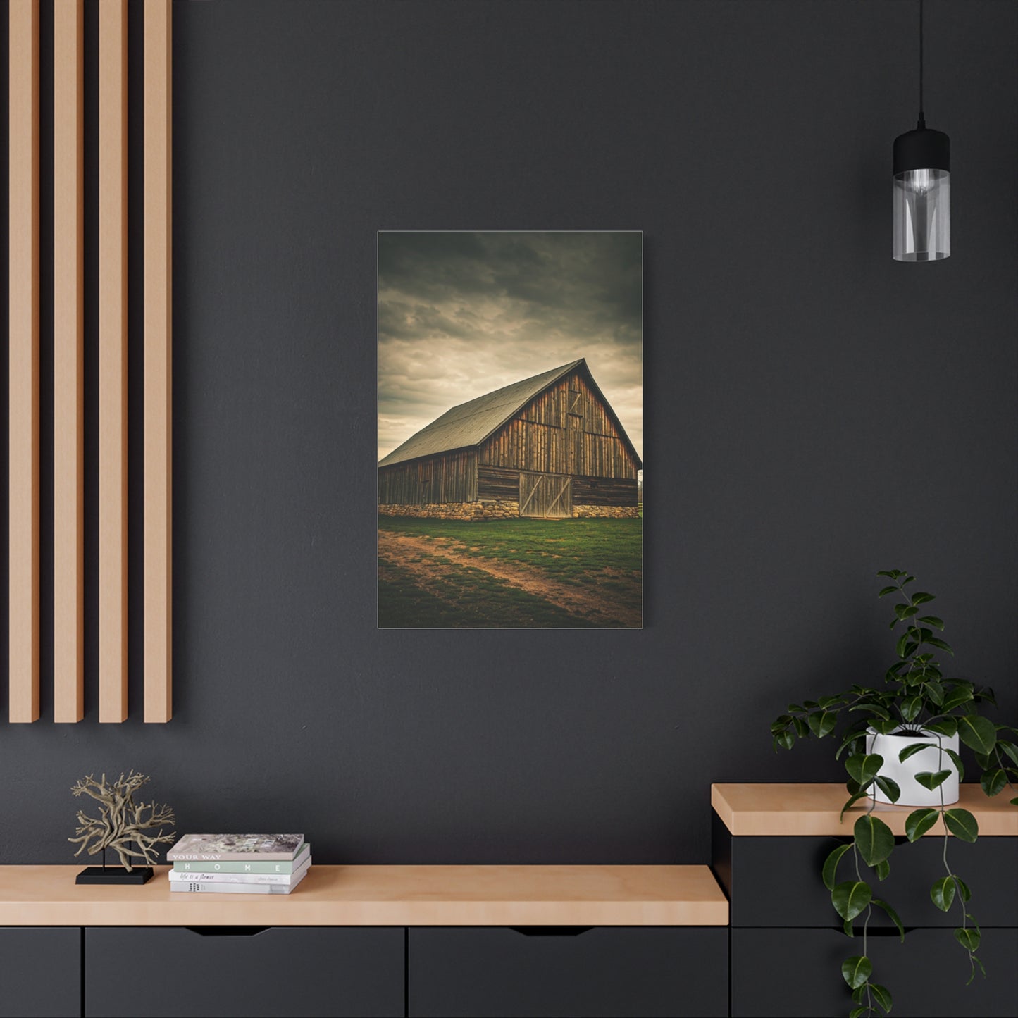 Weathered Stone Base Barn Wall Art & Canvas Prints