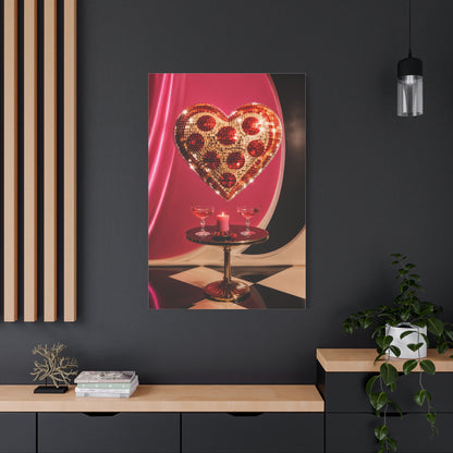 Disco Heart Cocktail Romance Scene Wall Art & Canvas Print