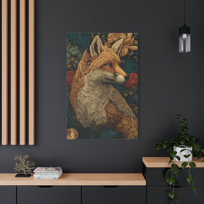 William Morris Style Ornamental Fox Wall Art & Canvas Print