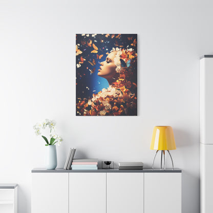Dreamlike Floral Butterfly Portrait Wall Art & Canvas Print