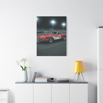 1962 Chevrolet Corvette C1 Night Circuit Racer Wall Art & Canvas Prints