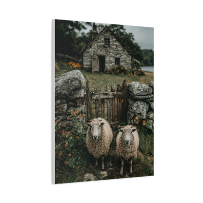 Sheep at Farmhouse Gate Wall Art & Canvas Print
