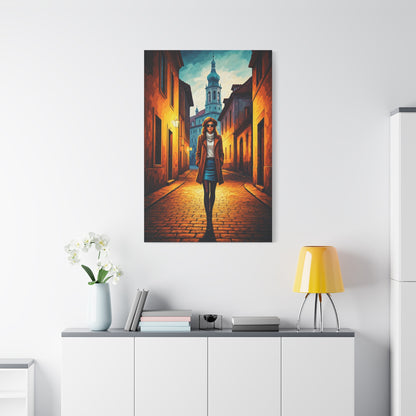 Twilight Alley Stroll Wall Art & Canvas Print