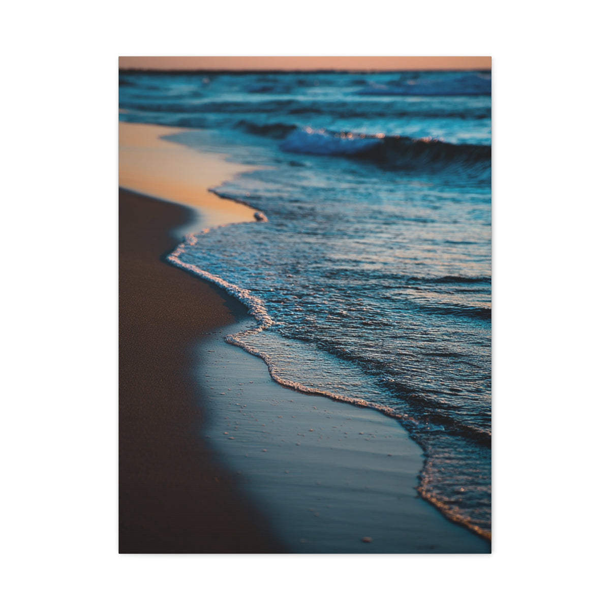 Gentle Sunset Waves on Quiet Shoreline Wall Art & Canvas Print