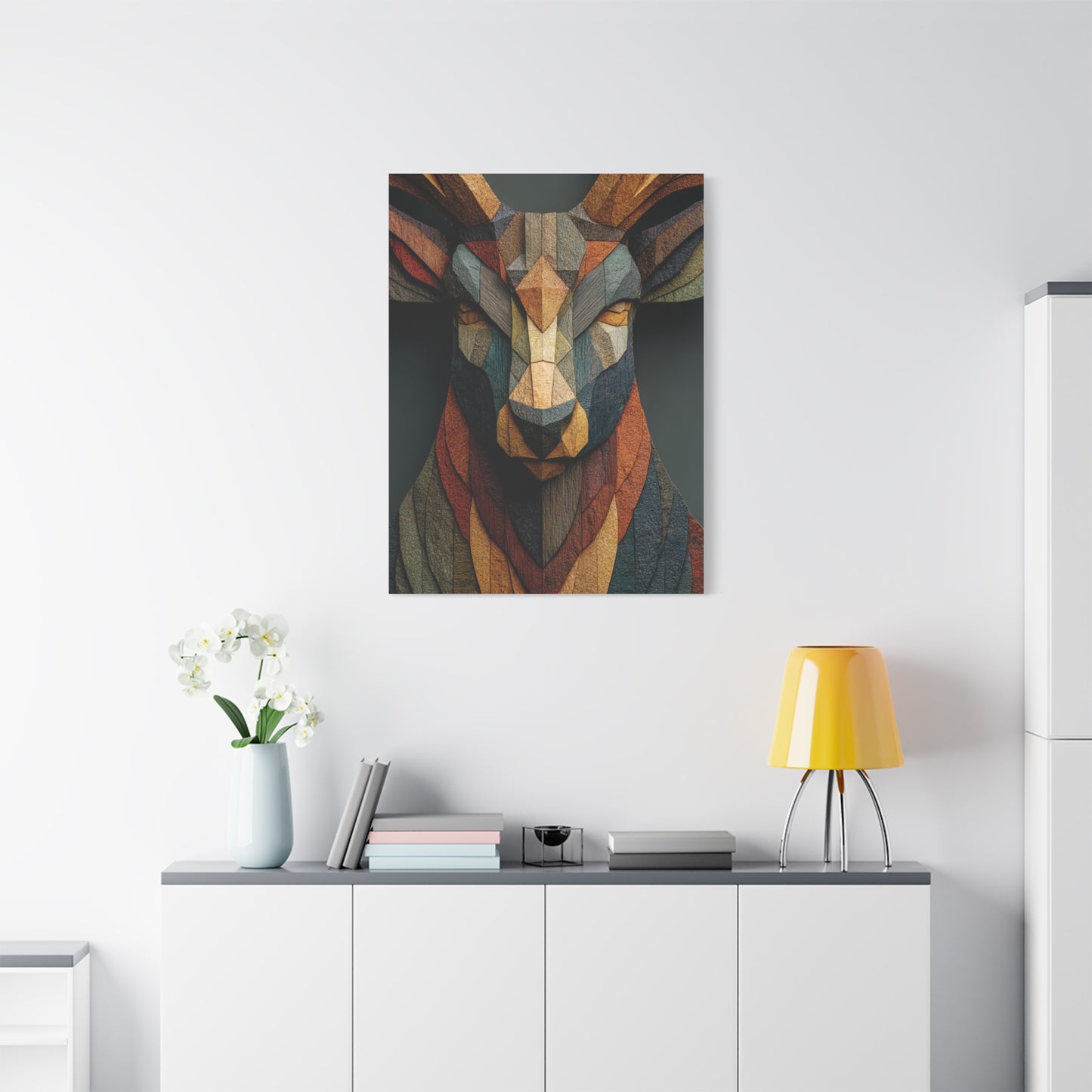 Geometric Mosaic Stag Wall Art & Canvas Print