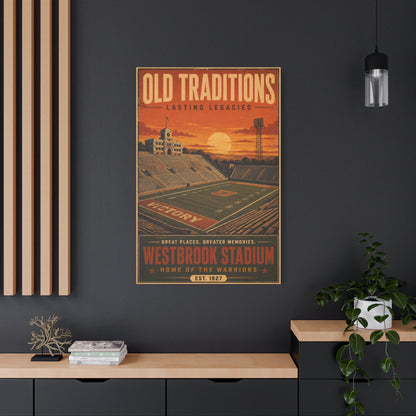Westbrook Stadium Vintage Legacy Sports Wall Art & Canvas Print