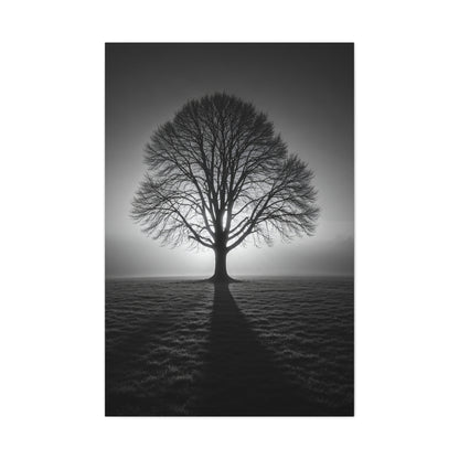Lone Tree Silhouette Dawn Wall Art & Canvas Prints
