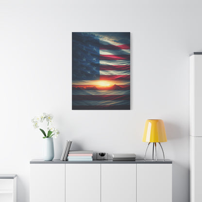 Stars and Stripes Dawn Reflection Wall Art & Canvas Prints