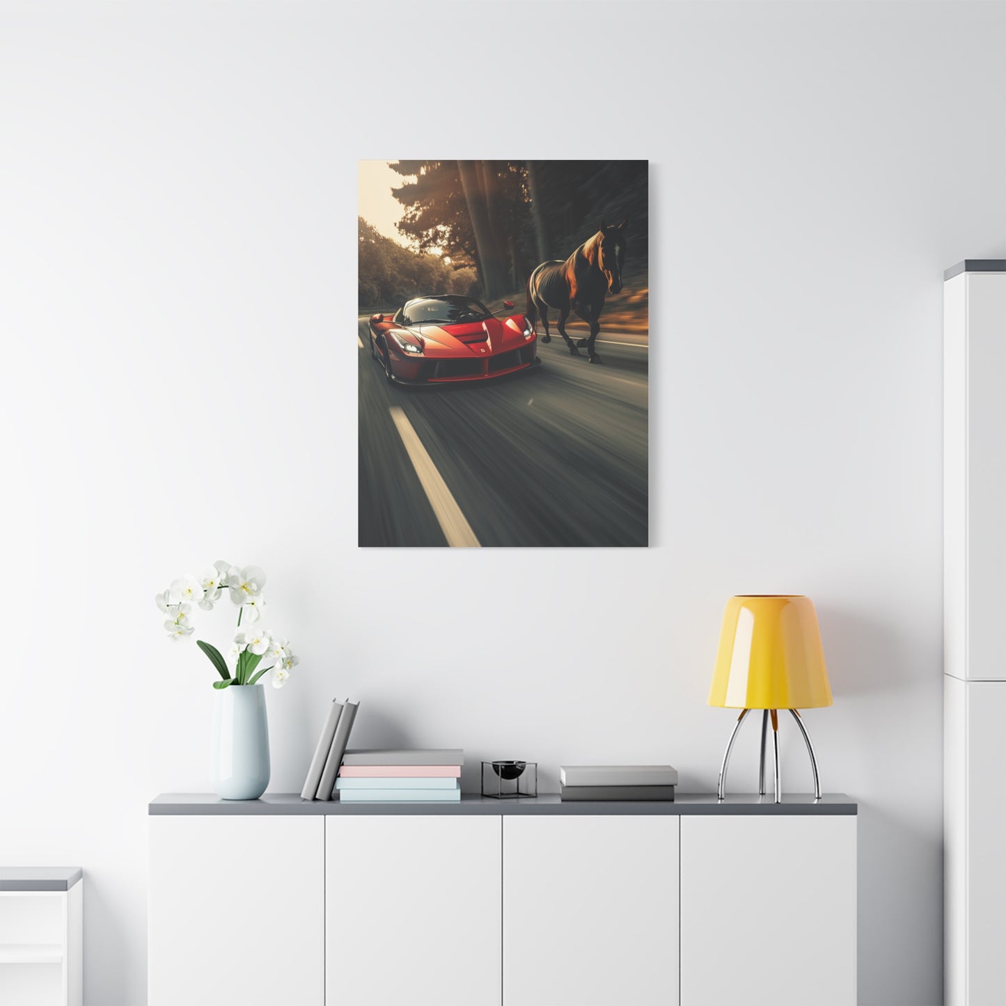 LaFerrari & Stallion Motion Power Wall Art & Canvas Print