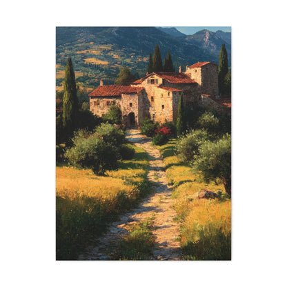 Tuscan Countryside Villa Path Wall Art & Canvas Print