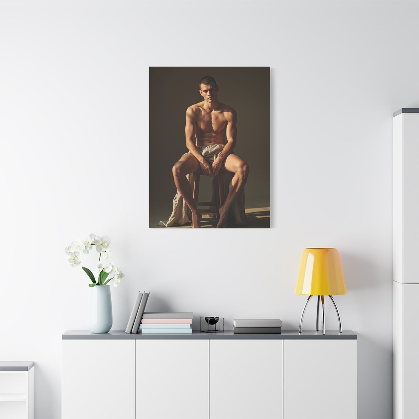 Masculine Seated Figure Study Wall Art & Canvas Print