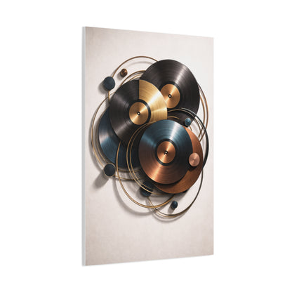 Abstract Vinyl Orbit Sculpture Wall Art & Canvas Print