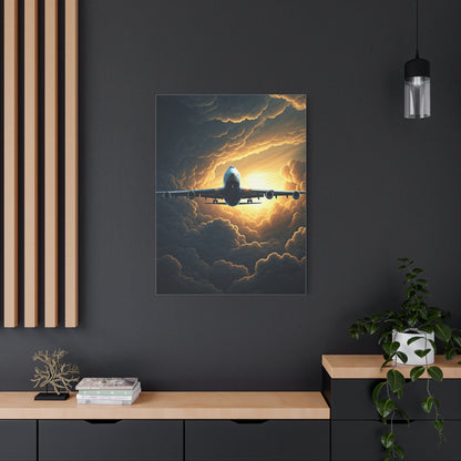 Golden Cloud Break Airplane Wall Art & Canvas Prints