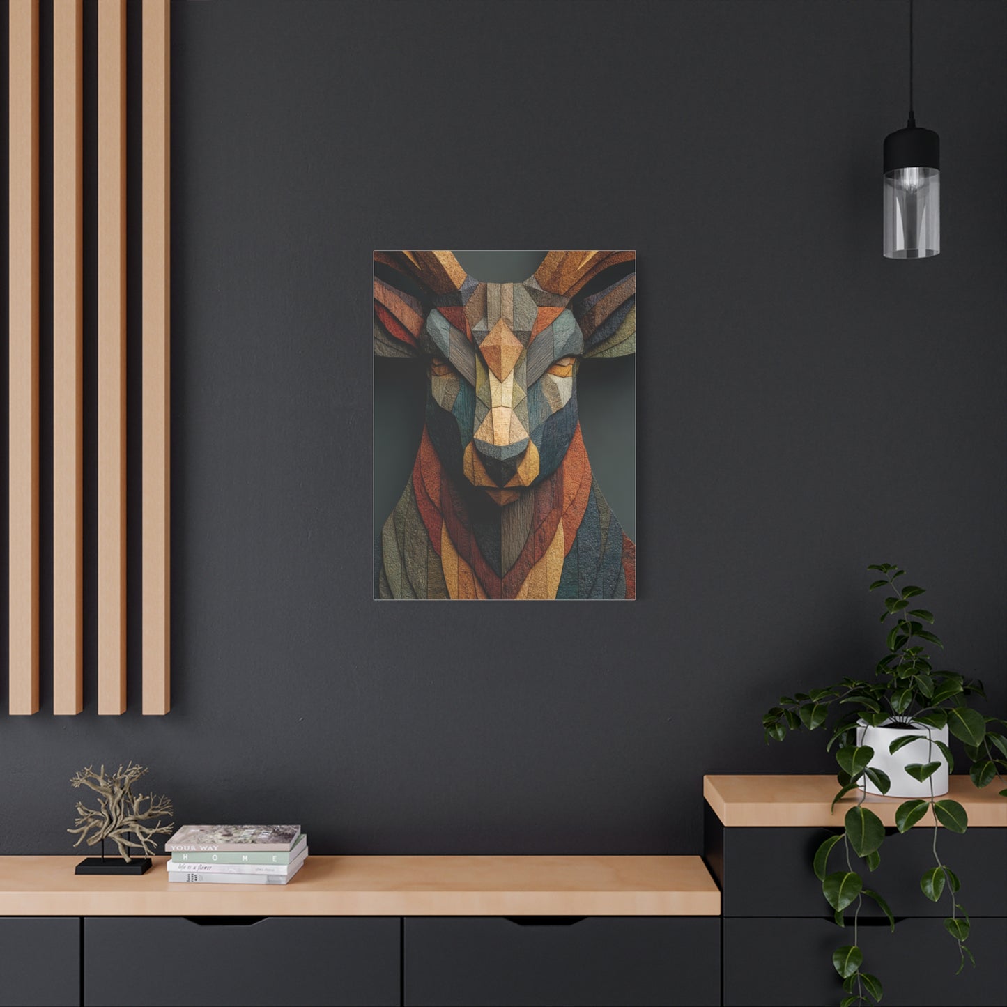 Geometric Mosaic Stag Wall Art & Canvas Print