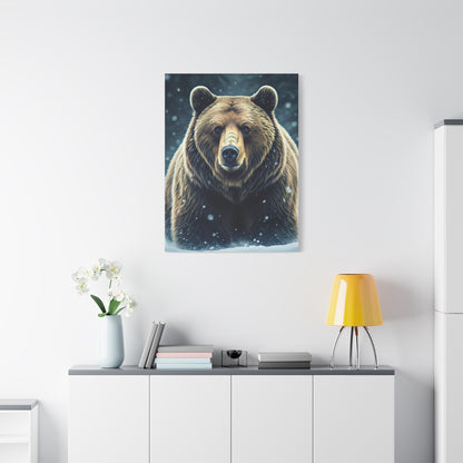 Winter Storm Grizzly Bear Portrait Wall Art & Canvas Prints