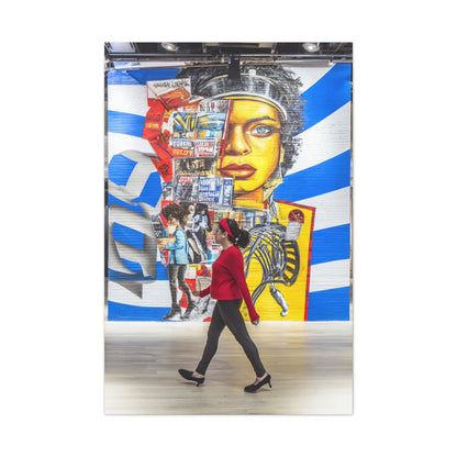 Urban Collage Mural Portrait Wall Art & Canvas Print
