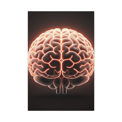 Neon Brain Art Canvas – Glowing Anatomy Wall Decor