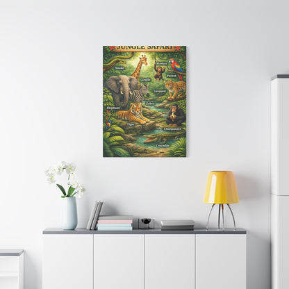 Jungle Safari Adventure Learning Poster Wall Art & Canvas Print