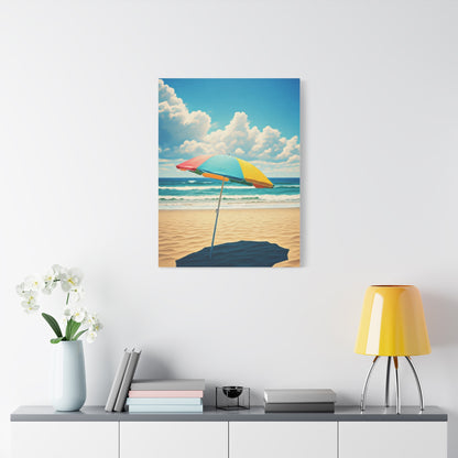 Summer Umbrella by the Shore Wall Art & Canvas Prints