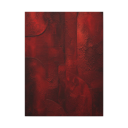 Sculptural Red Plaster Geometry Wall Art & Canvas Print