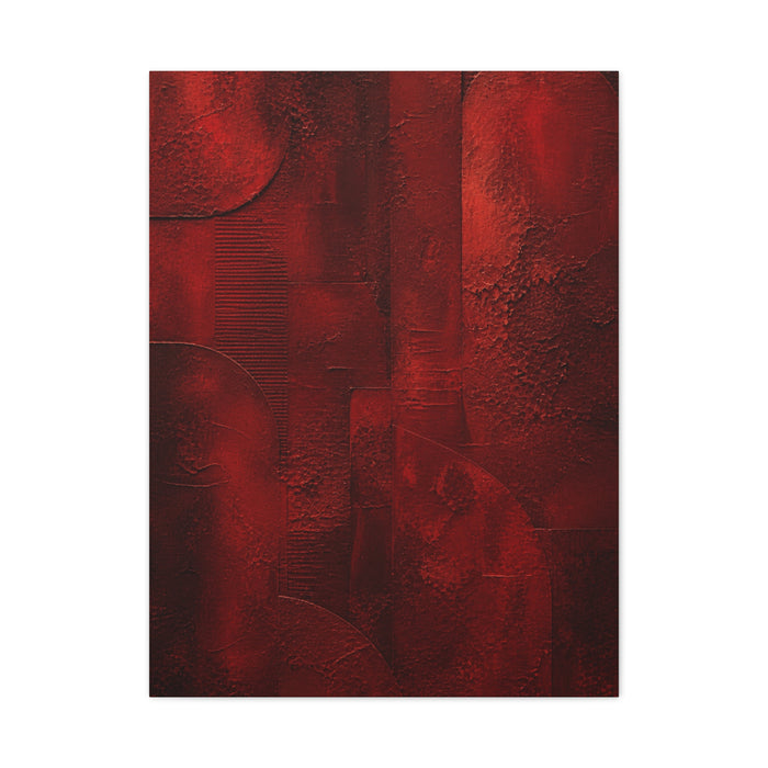 Sculptural Red Plaster Geometry Wall Art & Canvas Print