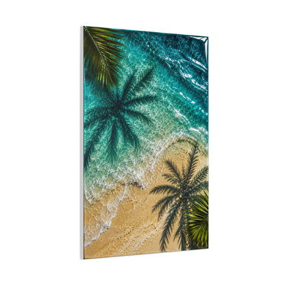 Aerial Coastal Palm Shadows Tropical Wall Art & Canvas Print