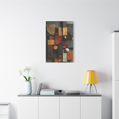 Sculptural Geometric Panel Abstract Wall Art & Canvas Print