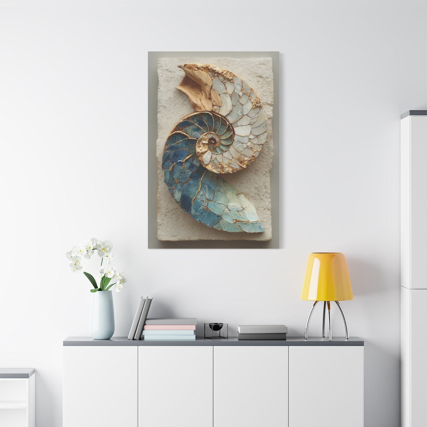 Nautilus Driftwood Mosaic Wall Art & Canvas Print