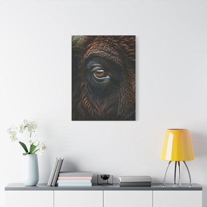 Macro Bison Eye Reflection Portrait Wall Art & Canvas Print