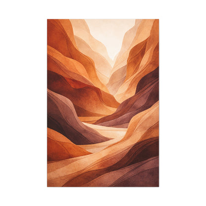 Terracotta Canyon Abstract Landscape Wall Art & Canvas Print